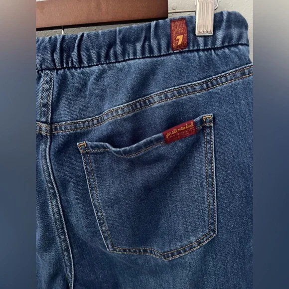 7 For All Mankind High Waist Denim Jogger Size 28 New - Picture 5 of 8